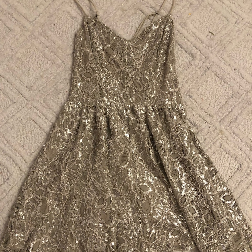 URBAN OUTFITTERS Silver and Gray Romper